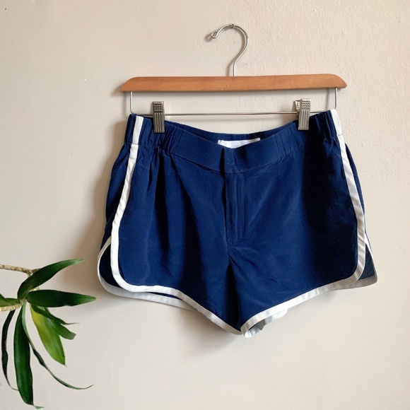 THAKOON - Color-Block Crepe De Chine Track Shorts